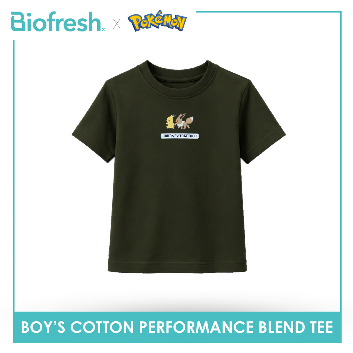 Biofresh | Pokemon Boys’ Antimicrobial Cotton Performance Blend Tee 1 piece PKBSR621