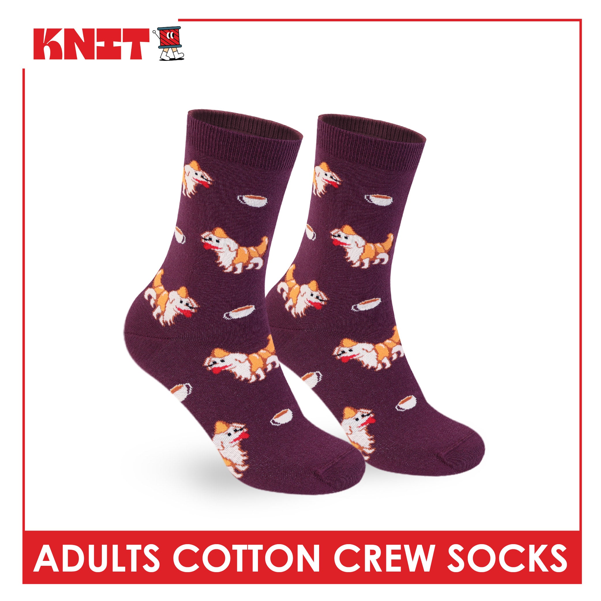 Knit Adults OVERRUNS Cotton Crew Socks 1 pair KMCCO1