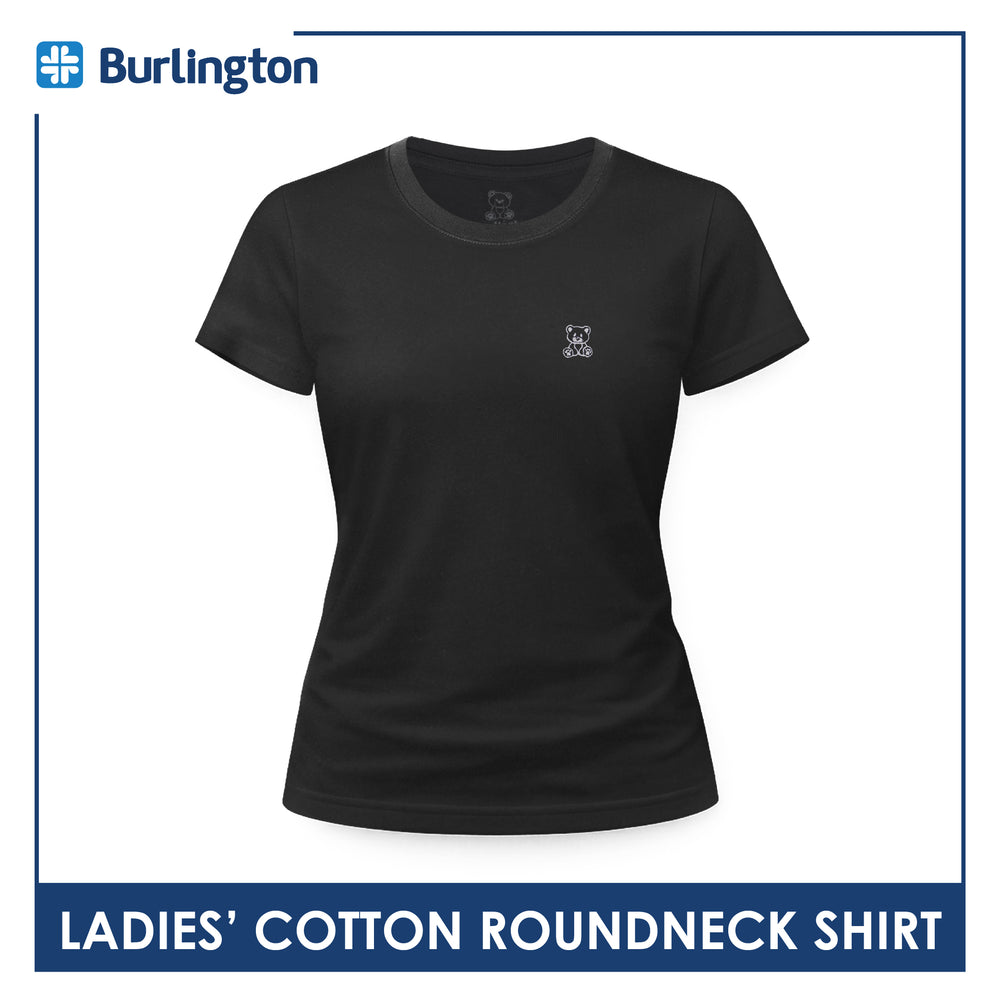 Burlington Ladies' Cotton Embroidered Bearlington Collection Roundneck Shirt 1pc TBLESR1