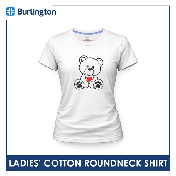 Burlington Ladies' Cotton Bearlington Valentine’s Heart Roundneck Shirt 1pc TBLDSR2