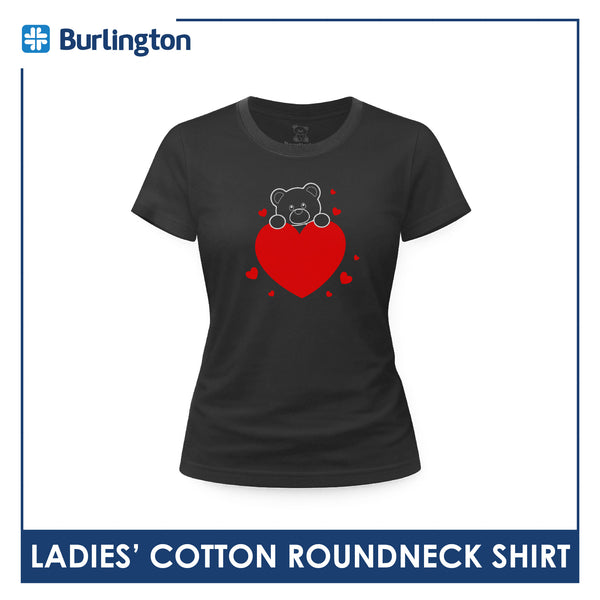 Burlington Ladies' Cotton Bearlington Valentine’s Heart Roundneck Shirt 1pc TBLDSR2