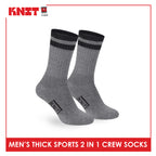 Knit Men's Cotton Thick Sports Crew Socks 2 pairs in 1 pack KMSKG5
