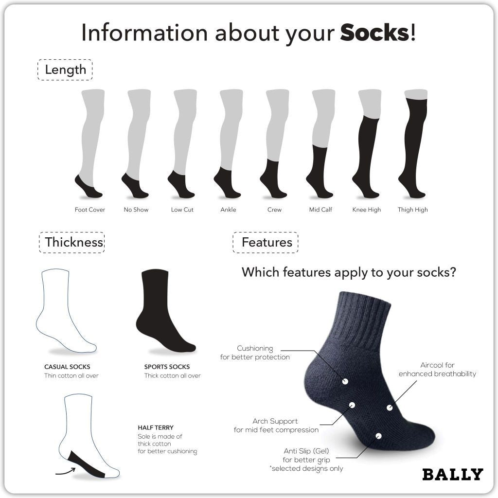 Bally Men's Cotton Crew Thin Casual Premium Socks 1 pair YMC611