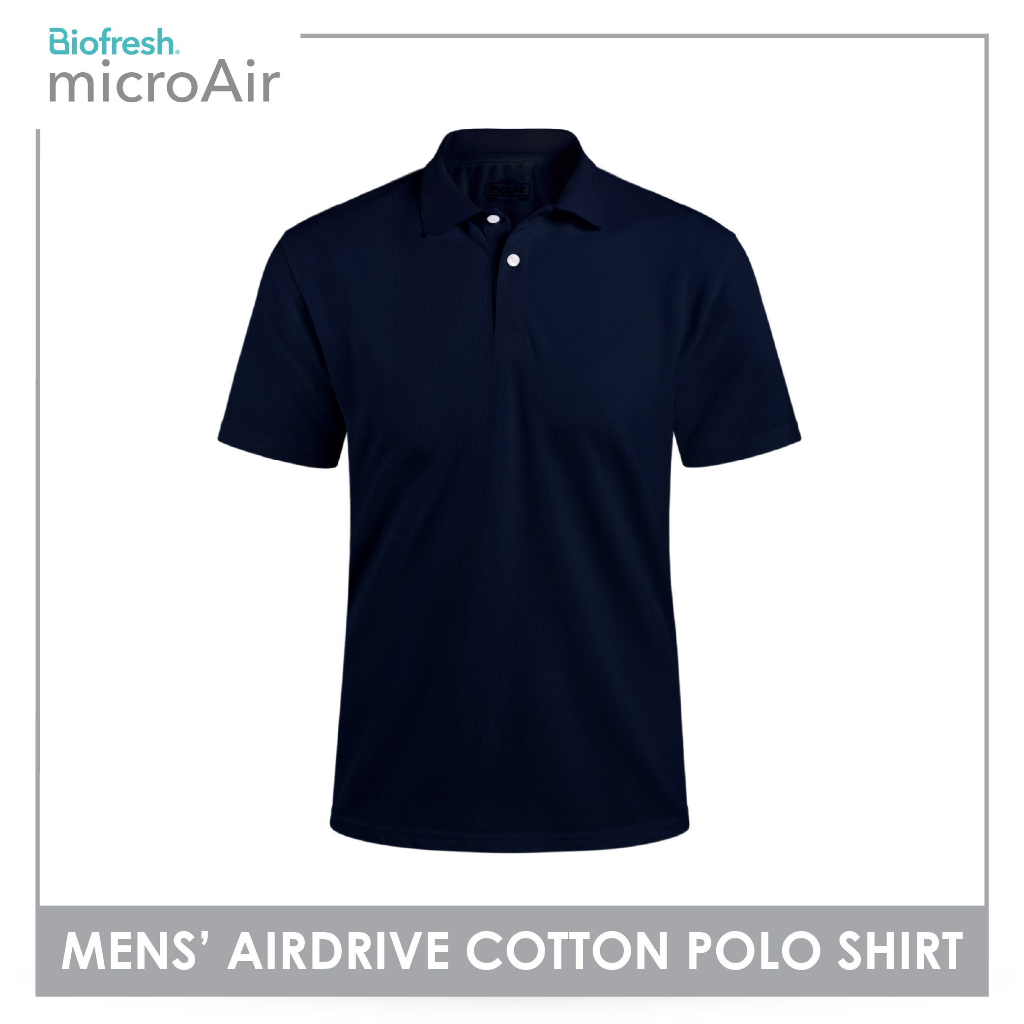Biofresh Microair AirDrive Men’s Antimicrobial Cotton Polo Shirt 1 piece MUMSP531
