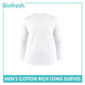 Biofresh Men's Antimicrobial Cotton Rich Long Sleeves 1 piece UMSRL621