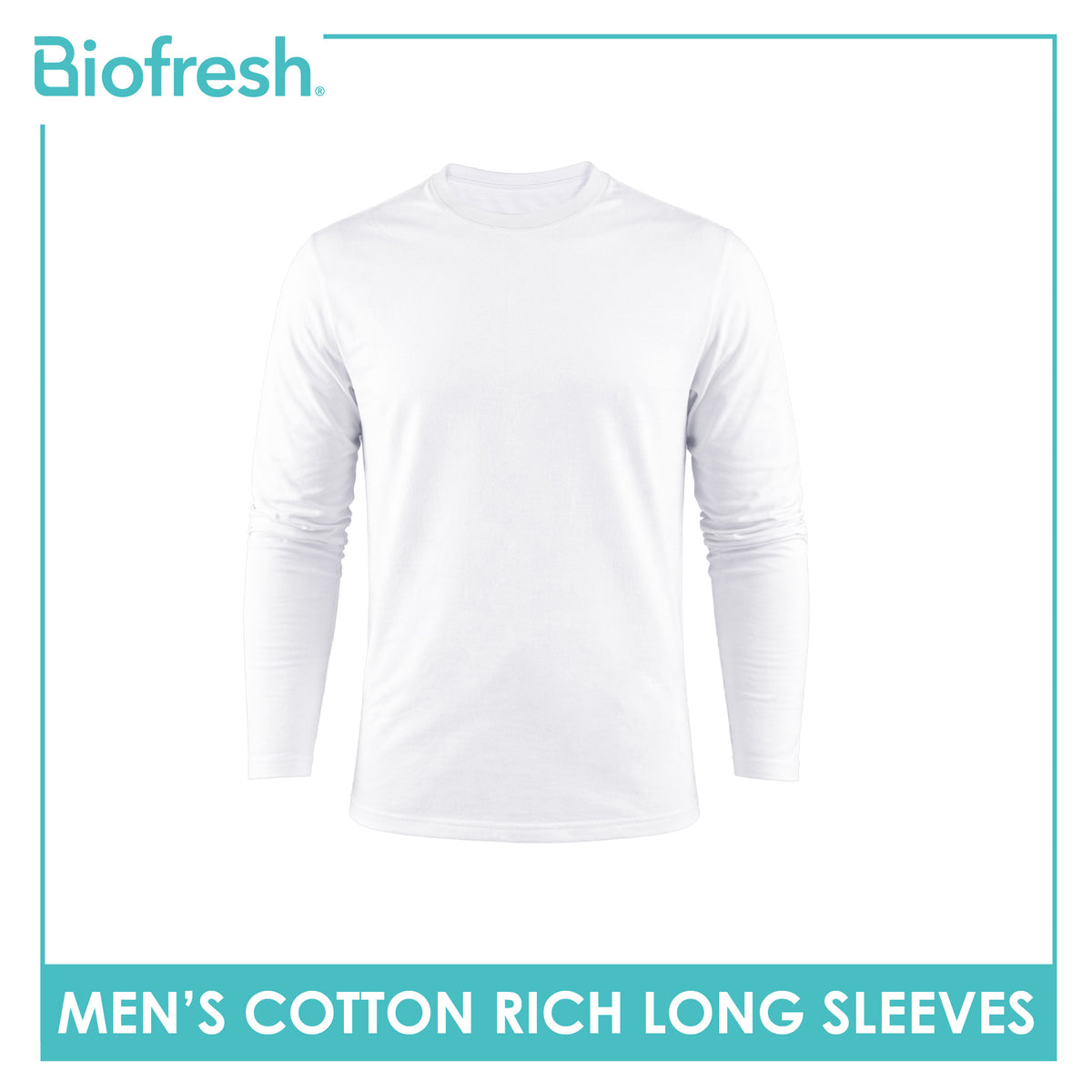 Biofresh Men's Antimicrobial Cotton Rich Long Sleeves 1 piece UMSRL621
