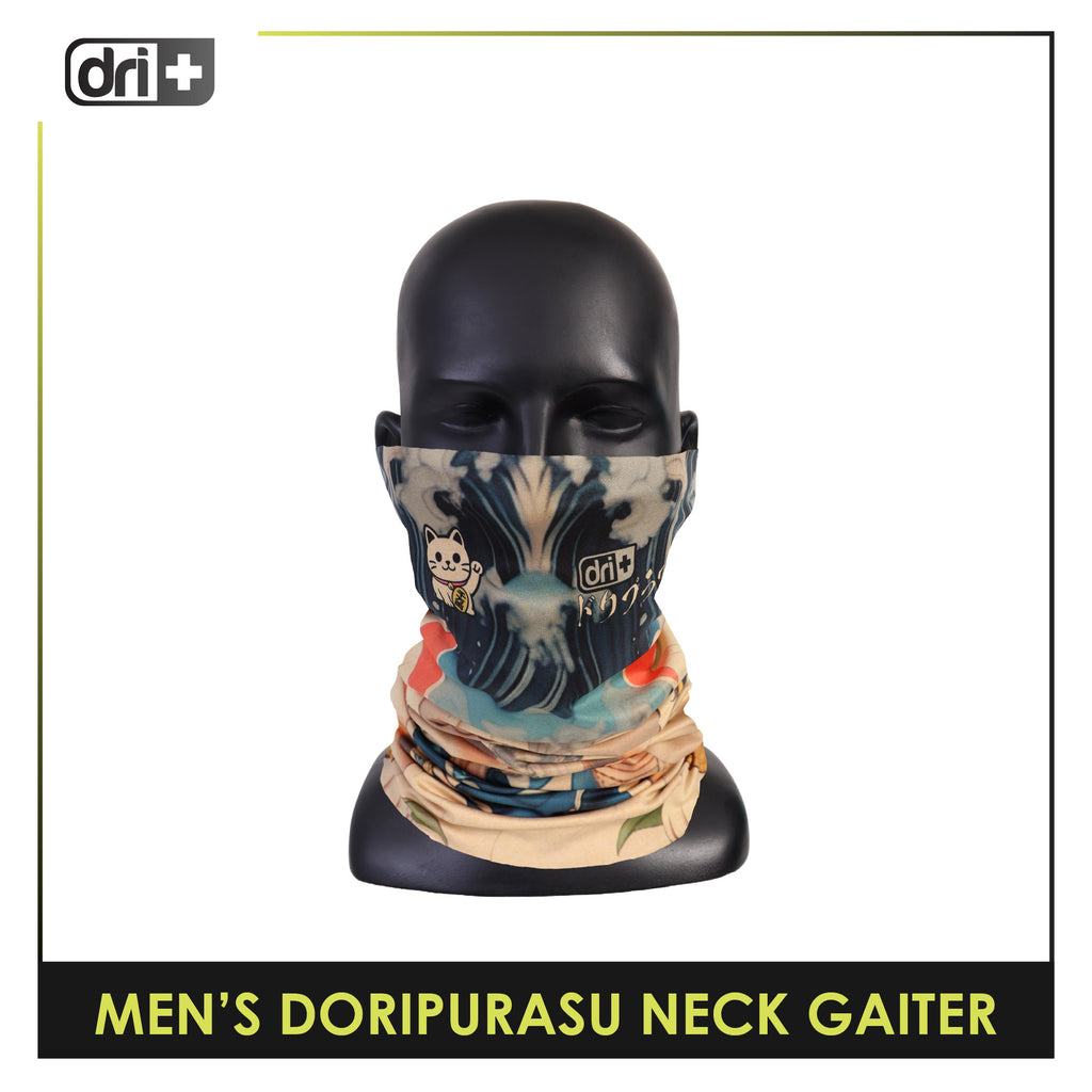 Dri Plus Men's Doripurasu Washable Multi-Functional Moisture Wicking Neck Gaiter 1 piece DUMN611