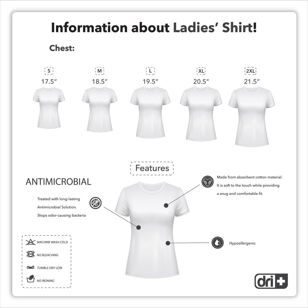 Dri plus Ladies’ Cooltura Anti-Odor Sweat Wicking Cotton Roundneck Shirt Collection 1 pc DULSRC612