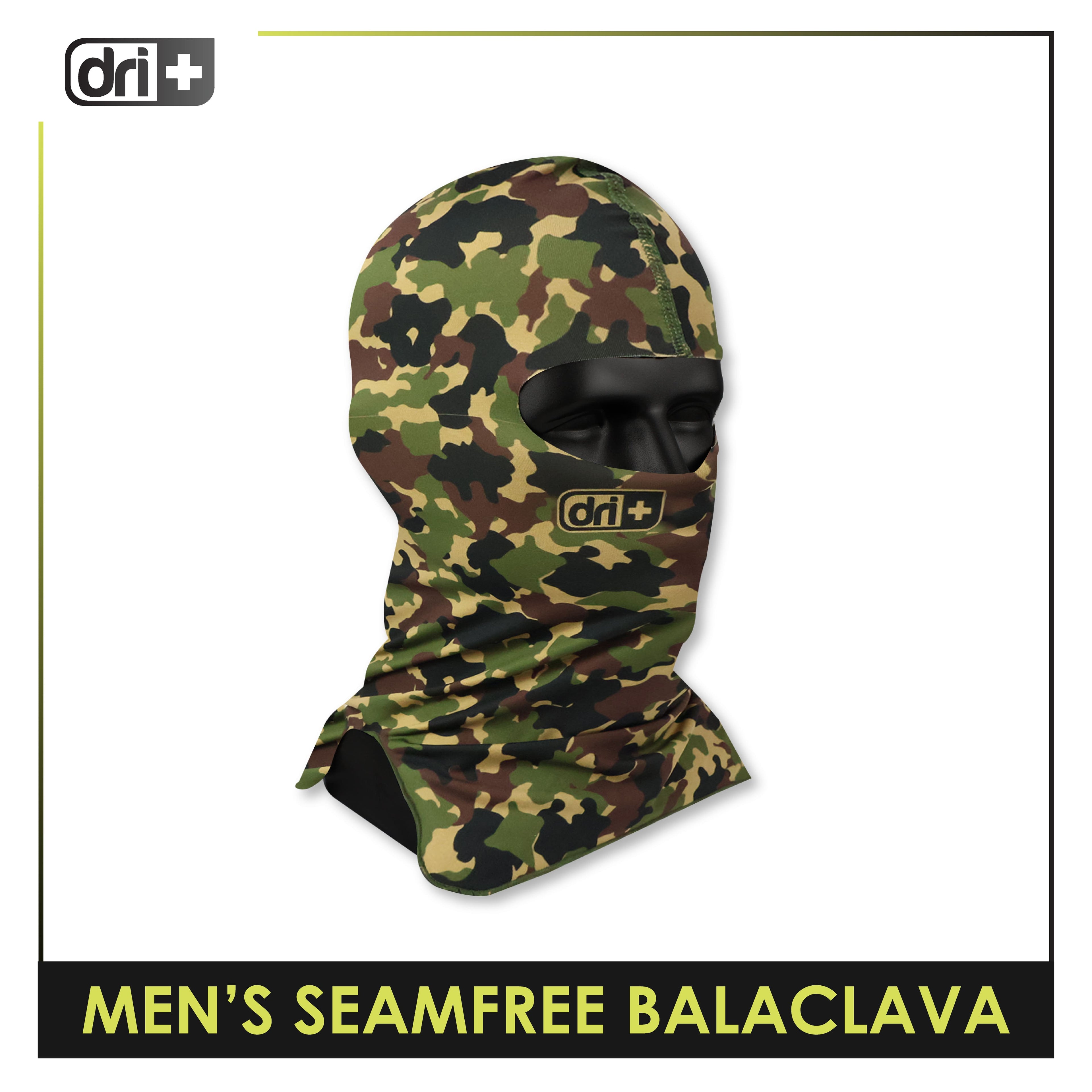 Dri Plus Men’s Camo Seamfree Washable Moisture Wicking Balaclava 1 piece DUMBS612