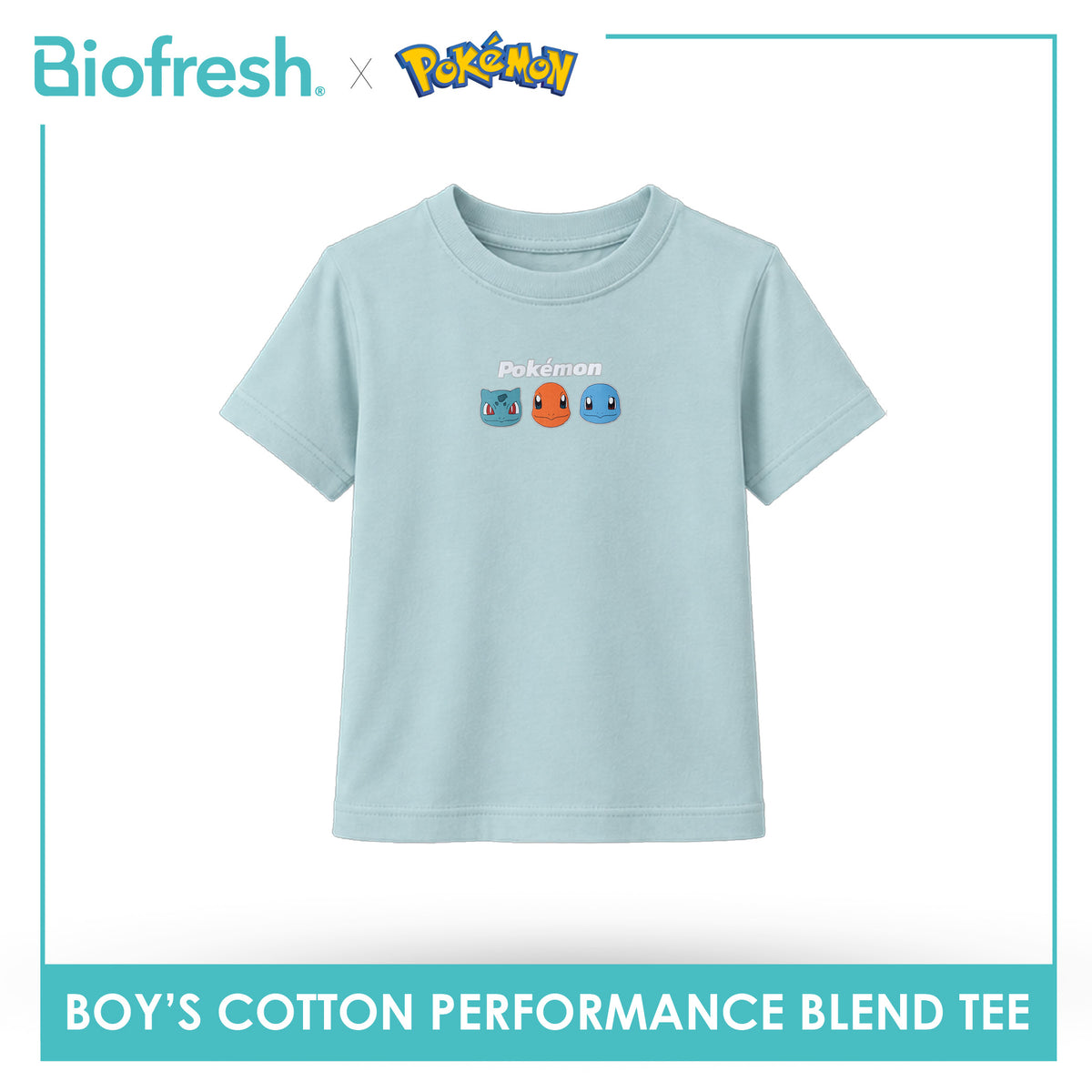 Biofresh | Pokemon Boys’ Antimicrobial Cotton Performance Blend Tee 1 piece PKBSR621