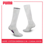 Puma Ladies' Cotton Lite Thin Casual Knee High Socks 3 pairs in a pack PLHKG1