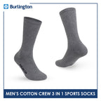 Burlington Men's Cotton Thick Sports Crew Socks 3 pairs in a pack 0250