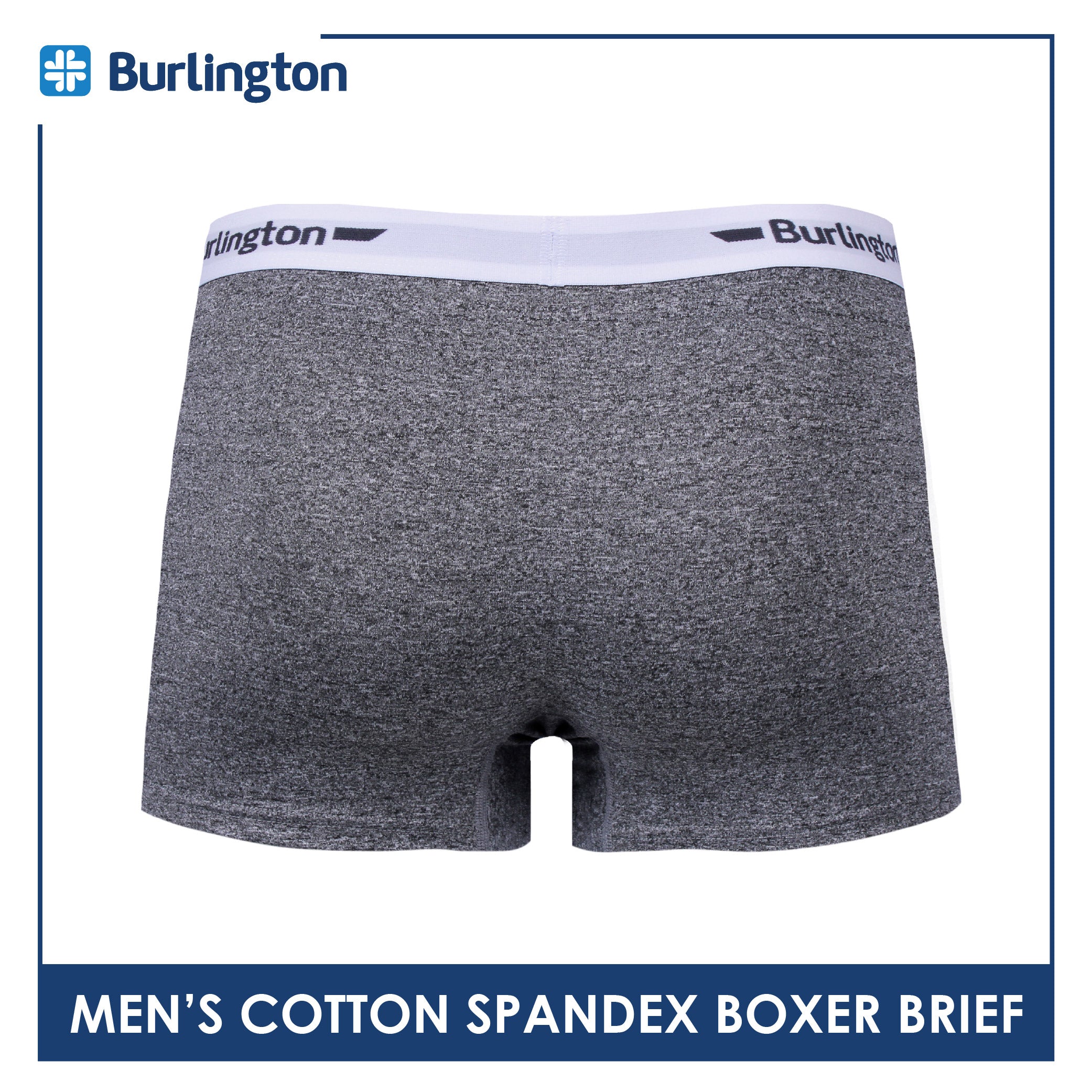 Burlington Men's Cotton Spandex Boxer Brief 1 piece GTMBBFS2