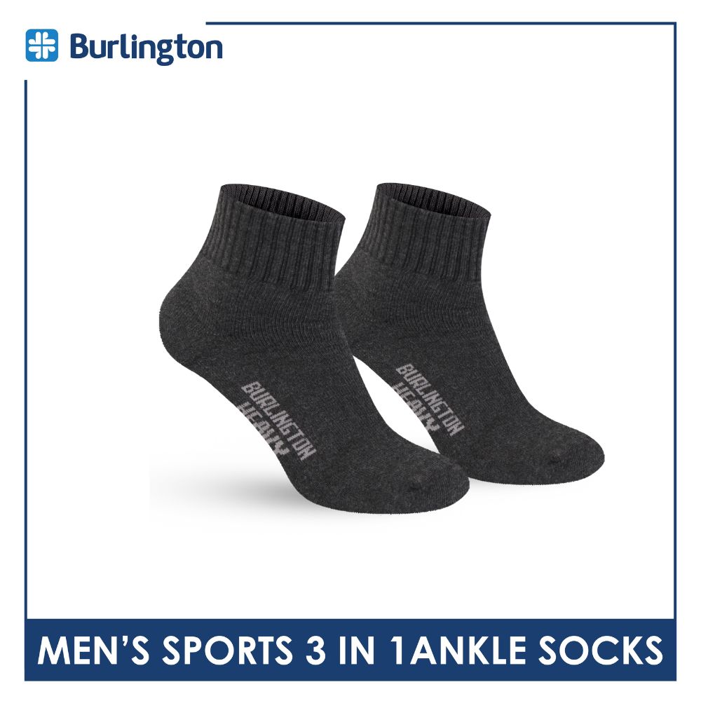 Burlington Men's Thick Sports Heavy Ankle socks 3 pairs in 1 pack 0222H