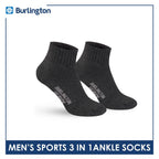 Burlington Men's Thick Sports Heavy Ankle socks 3 pairs in 1 pack 0222H