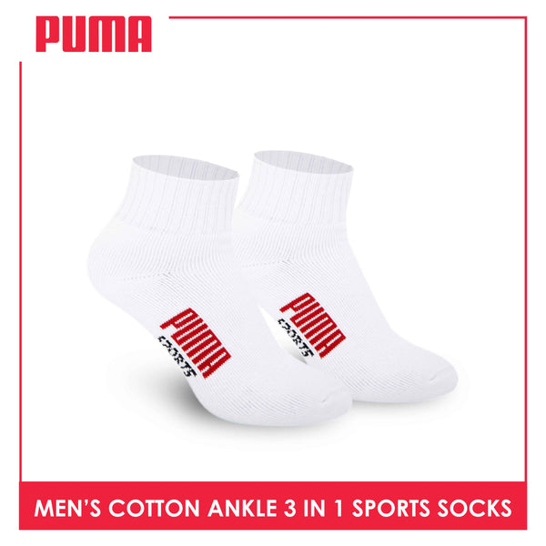 Puma Men's Cotton Thick Sports Ankle Socks 3 pairs in a pack PMSKG12
