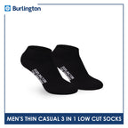 Burlington Men's Cotton Lite Thin Casual Low Cut Socks 3 pairs in a pack 140