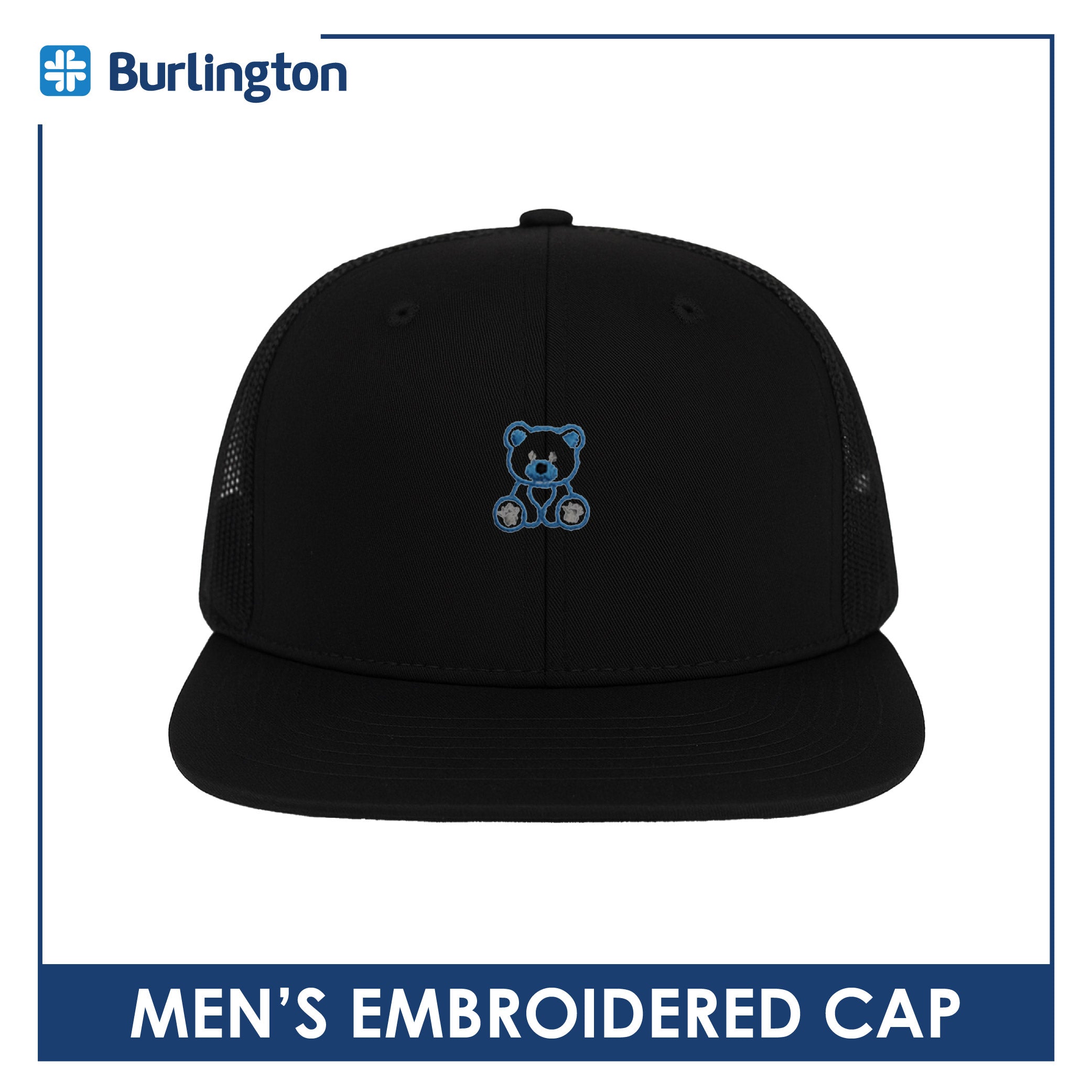 Burlington Men’s Embroidered Bearlington Collection Trucker Cap 1pc TBMECAP1