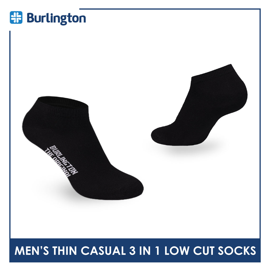Burlington Men's Cotton Lite Thin Casual Low Cut Socks 3 pairs in a pack 140
