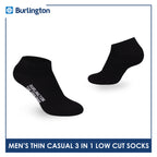 Burlington Men's Cotton Lite Thin Casual Low Cut Socks 3 pairs in a pack 140
