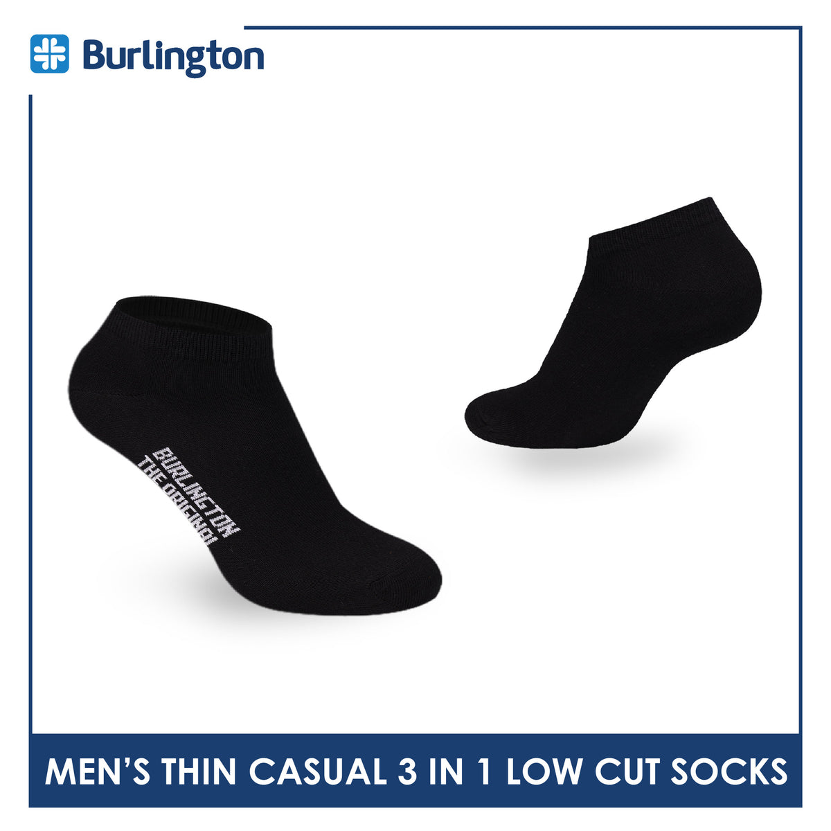 Burlington Men's Cotton Lite Thin Casual Low Cut Socks 3 pairs in a pack 140