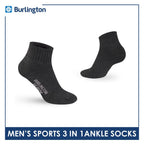 Burlington Men's Thick Sports Heavy Ankle socks 3 pairs in 1 pack 0222H