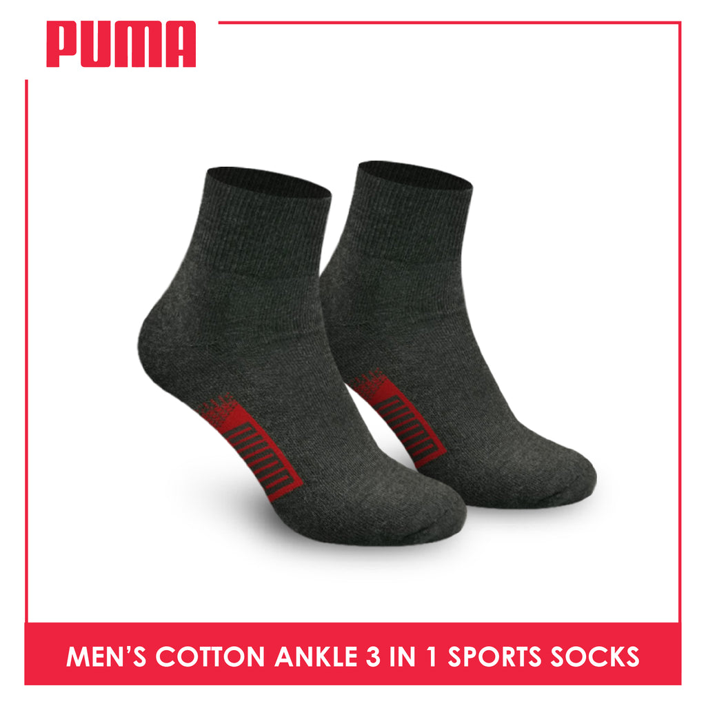 Puma Men's Cotton Thick Sports Ankle Socks 3 pairs in a pack PMSKG9