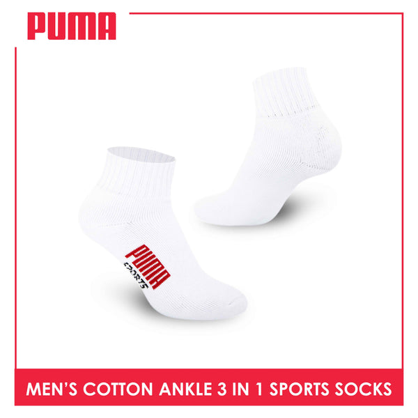 Puma Men's Cotton Thick Sports Ankle Socks 3 pairs in a pack PMSKG12