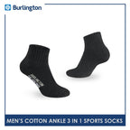 Burlington Men's Cotton Thick Sports Ankle Socks 3 pairs in a pack 0222