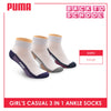 Puma Girls’ Cotton Lite Thin Casual Ankle Socks 3 pairs in a pack PGCKG23