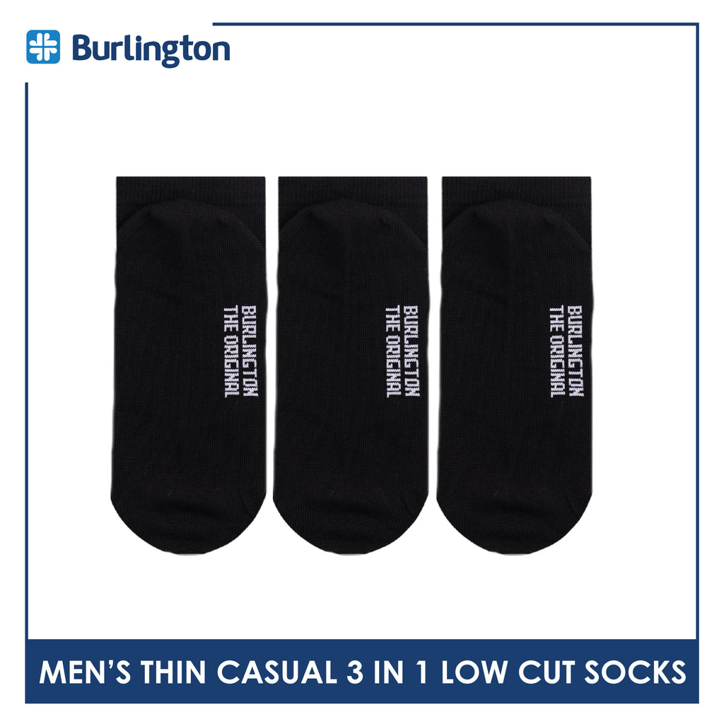Burlington Men's Cotton Lite Thin Casual Low Cut Socks 3 pairs in a pack 140