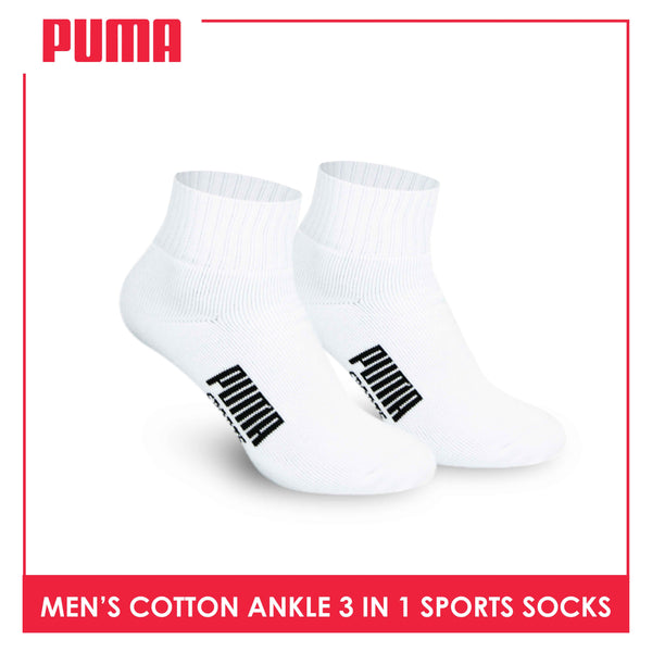 Puma Men's Cotton Thick Sports Ankle Socks 3 pairs in a pack PMSKG12