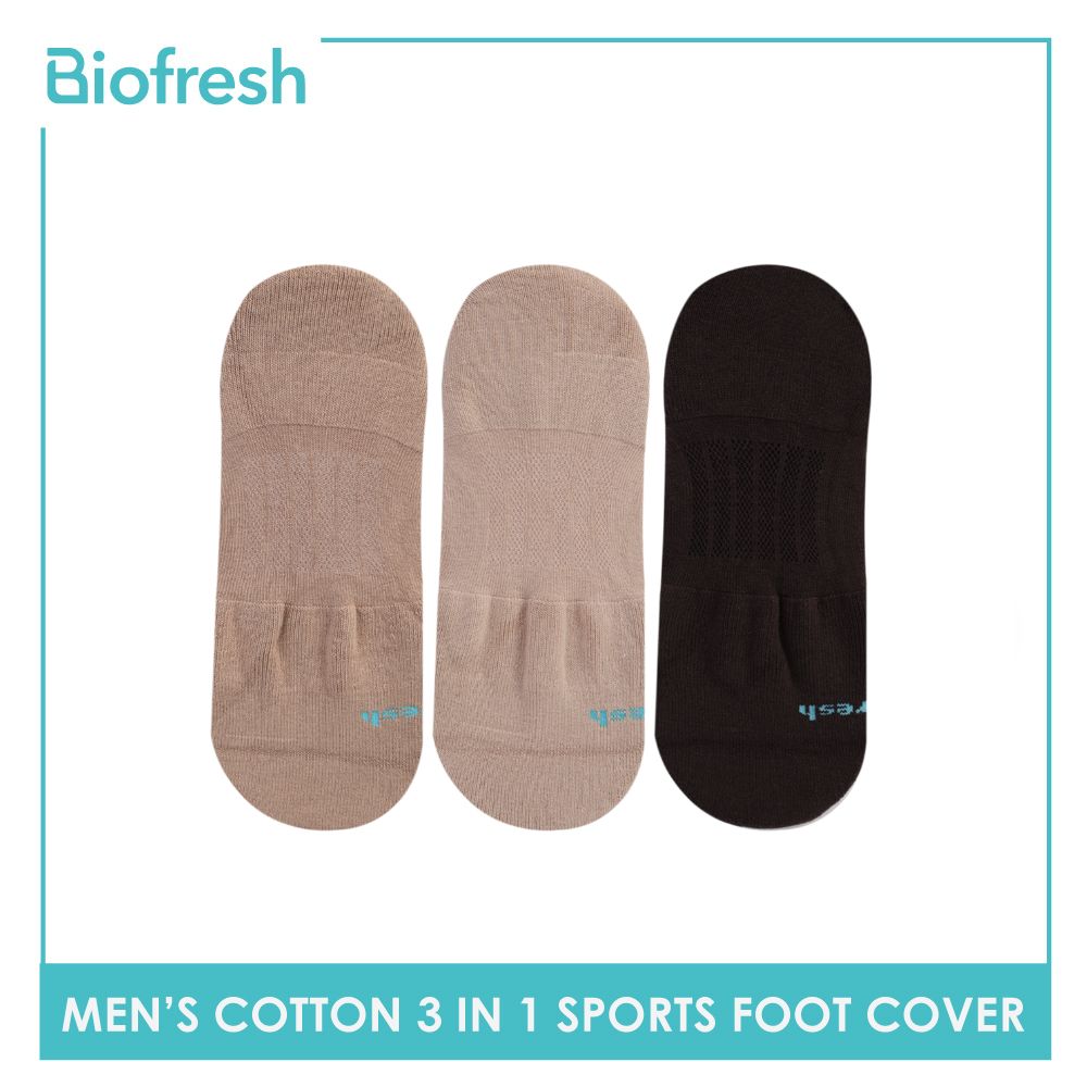 Biofresh Men's Antimicrobial Odor Free No Show Thick Sports Socks 3 pairs in a pack RMFSG01