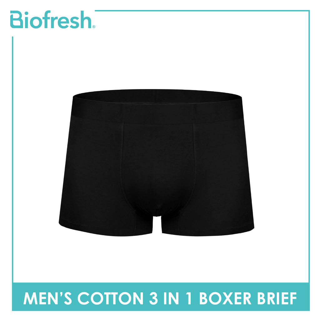 Biofresh Men's Antimicrobial Cotton Boxer Brief 3 pieces in a pack UMBBG521