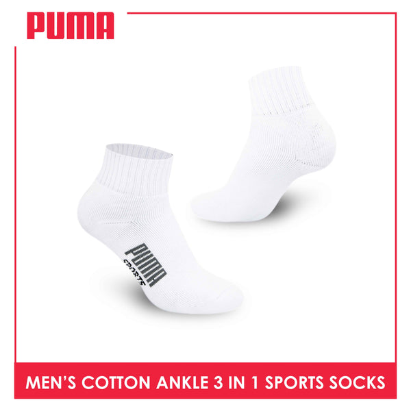 Puma Men's Cotton Thick Sports Ankle Socks 3 pairs in a pack PMSKG12