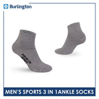 Burlington Men's Thick Sports Heavy Ankle socks 3 pairs in 1 pack 0222H