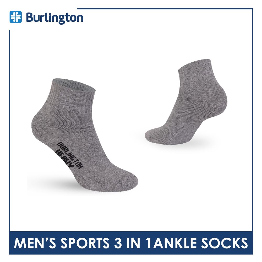 Burlington Men's Thick Sports Heavy Ankle socks 3 pairs in 1 pack 0222H