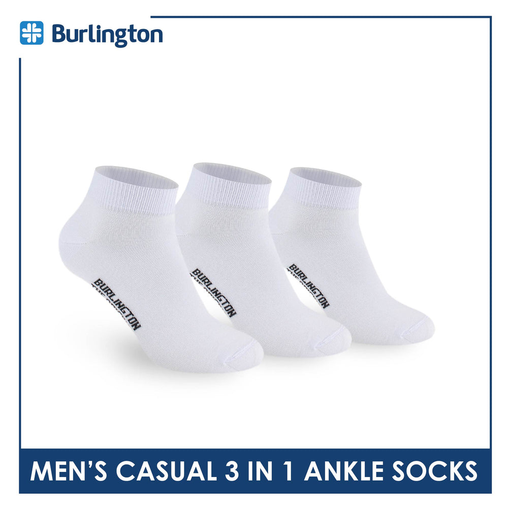 Burlington Men's Cotton Lite Thin Casual Ankle Socks 3 pairs in a pack 141