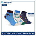 Burlington Boys’ Cotton Thin Casual Ankle Socks 3 pairs in 1 pack BBCG615