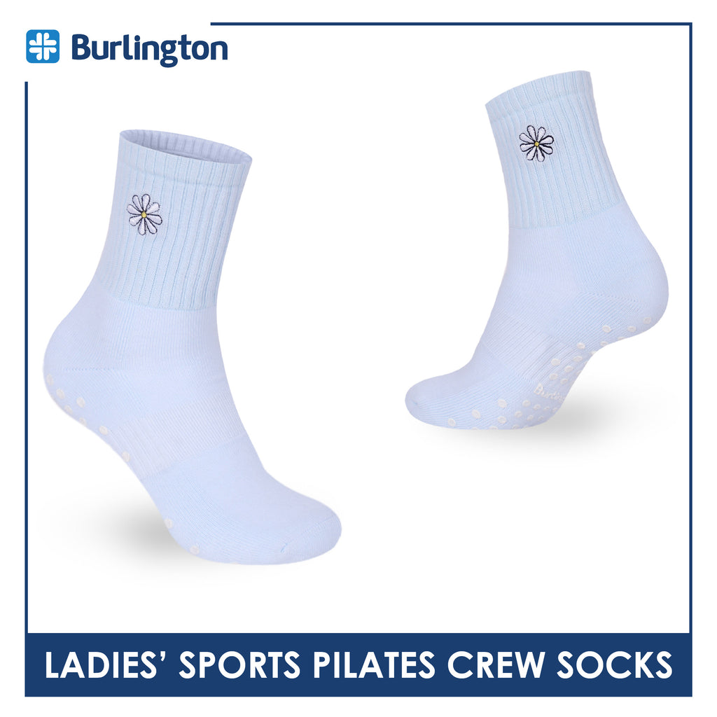 Burlington Ladies’ Pilates Embroidered Sports Crew Socks 1 pair BLGSE531