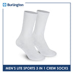 Burlington Men’s Lite Thick Sports Crew Socks 3 pairs in a pack 146