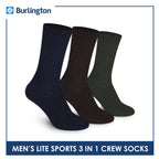 Burlington Men’s Lite Thick Sports Crew Socks 3 pairs in a pack 146