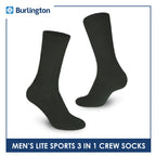 Burlington Men’s Lite Thick Sports Crew Socks 3 pairs in a pack 146