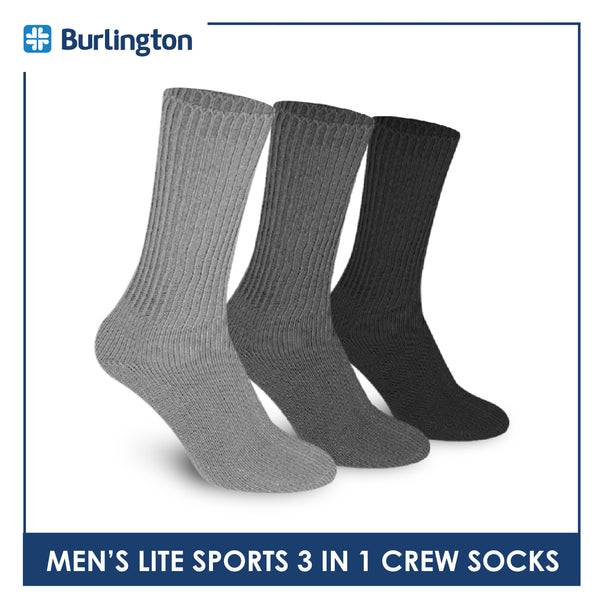 Burlington Men’s Lite Sports Crew Socks 3 pairs in a pack 146