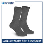 Burlington Men’s Lite Thick Sports Crew Socks 3 pairs in a pack 146
