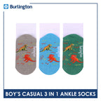 Burlington Boys’ Cotton Casual Ankle Socks 3 pairs in 1 pack BBCKG81