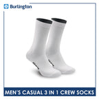 Burlington Men's Cotton Lite Thin Casual Crew Socks 3 pairs in a pack 148