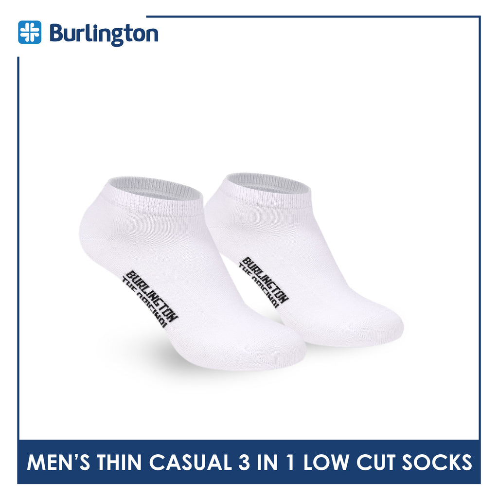 Burlington Men's Cotton Lite Thin Casual Low Cut Socks 3 pairs in a pack 140