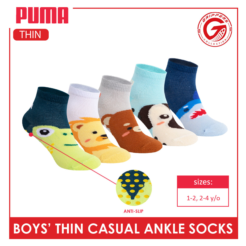Puma Boys' Gripper Anti Slip Thin Casual Ankle Socks 1 pair PBCR631