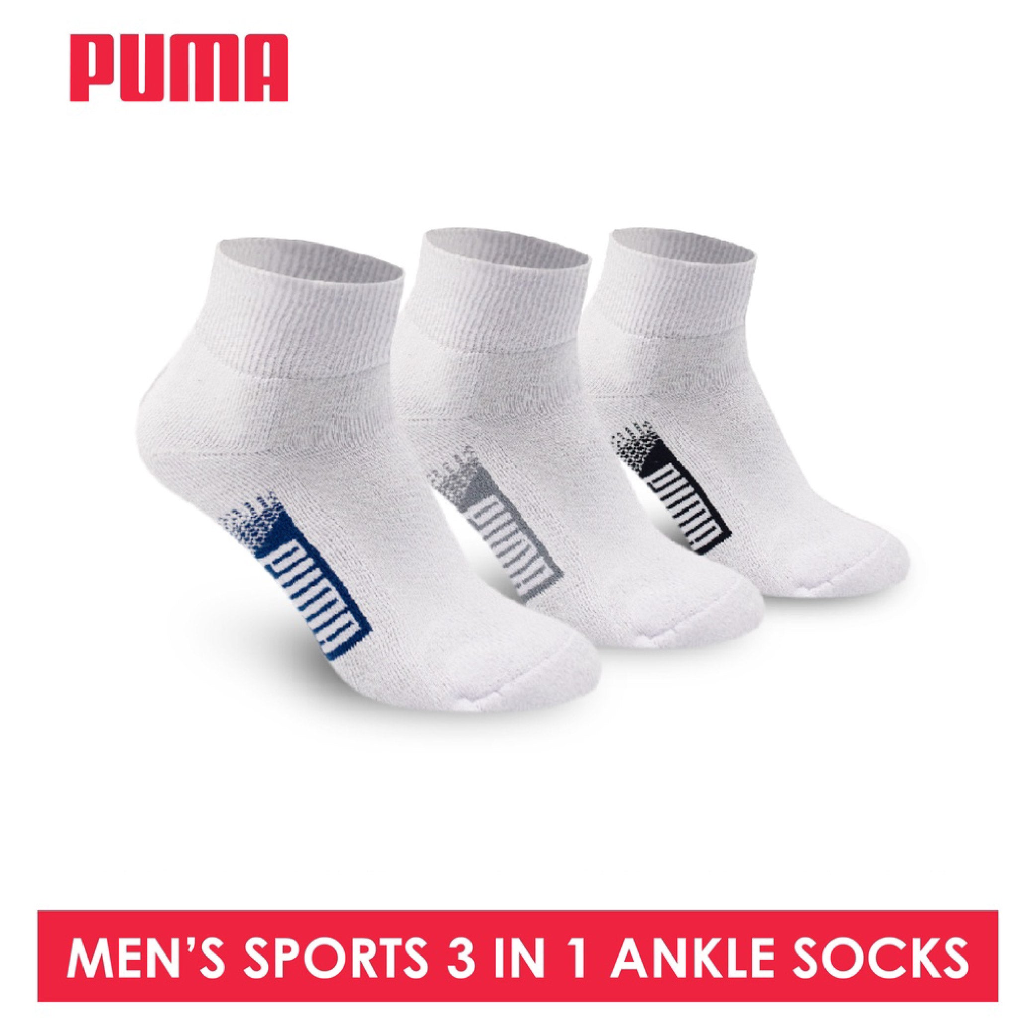 Puma Men's Cotton Thick Sports Ankle Socks 3 pairs in a pack PMSKG9